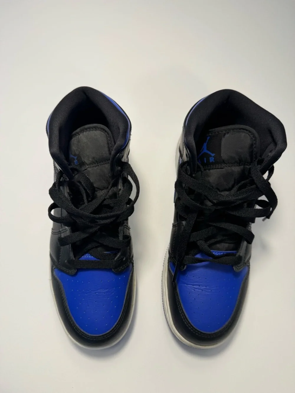 Air Jordan 1 Mid Royal Blue Black 554725-068 GS Size 6Y Youth Sneakers
